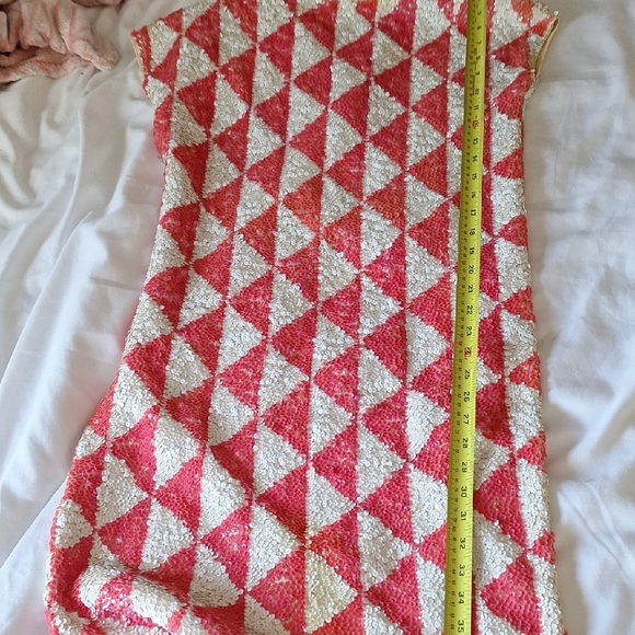 Gene Shelly'sCouture Sequined Dress / 1960's Mod Pink Sequin - Picture 13 of 15